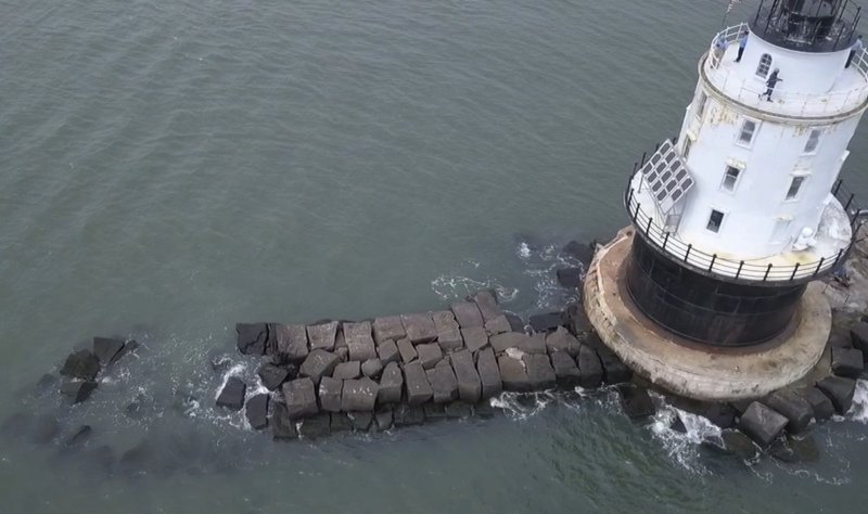 This photo was taken in 2020, but shows how the breakwater’s rocks are falling into the scour that’s developed. ABRAXAS HUDSON PHOTO